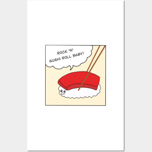 Vintage Sushi Comic Joke Funny Manga Anime Japan Food Posters and Art